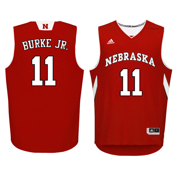 Men Nebraska Cornhuskers #11 Dachon Burke Jr. College Basketball Jerseys Sale-Red